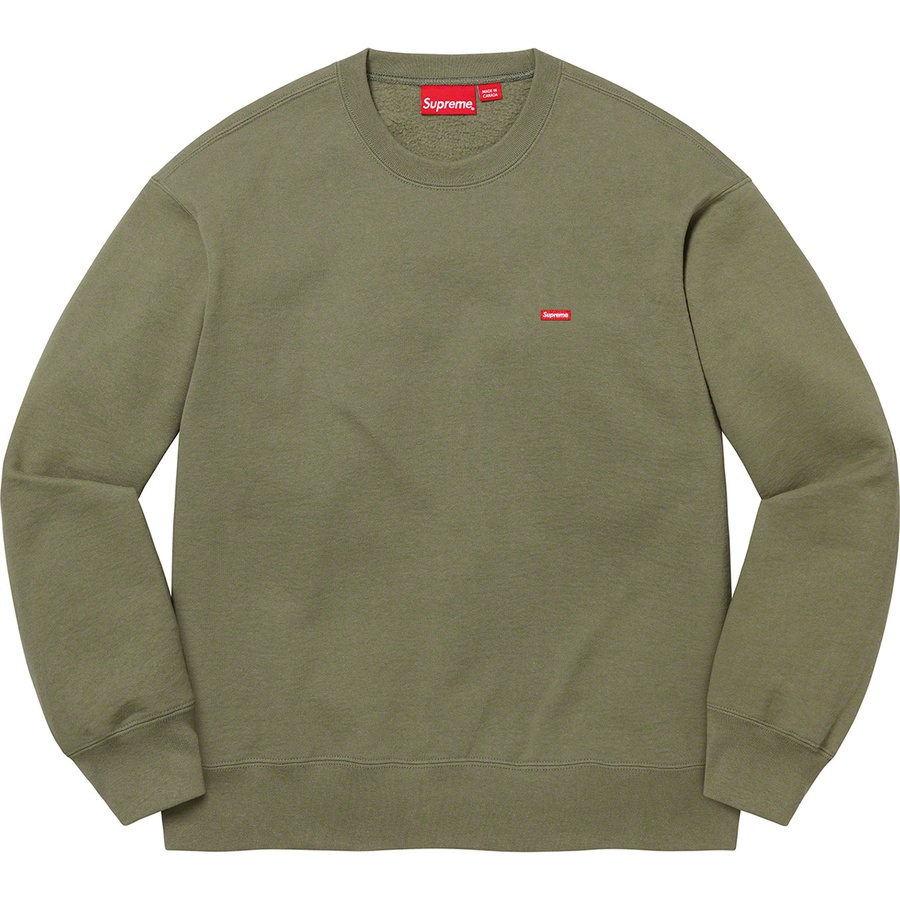 Supreme Small Box Crewneck (FW21) - Light Olive - $138
