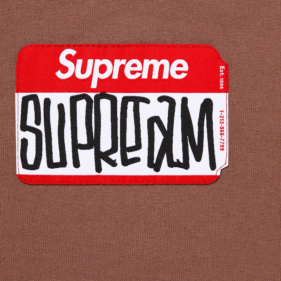 Supreme Gonz Nametag S S Top (FW21) - Brown - $68