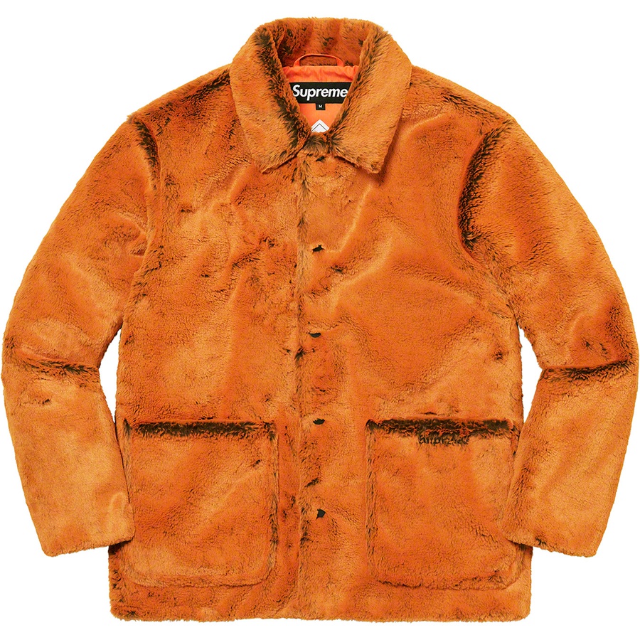 Supreme 2-Tone Faux Fur Shop Coat (FW21) - Orange - $388