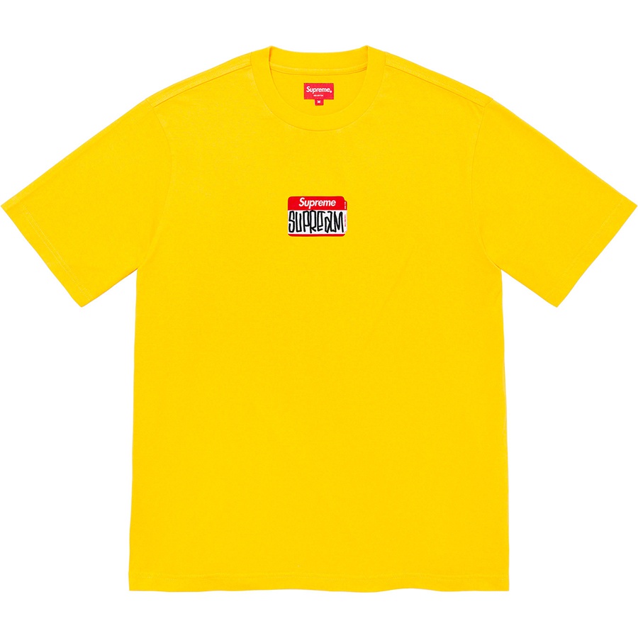 Supreme Gonz Nametag S S Top (FW21) - Yellow - $68