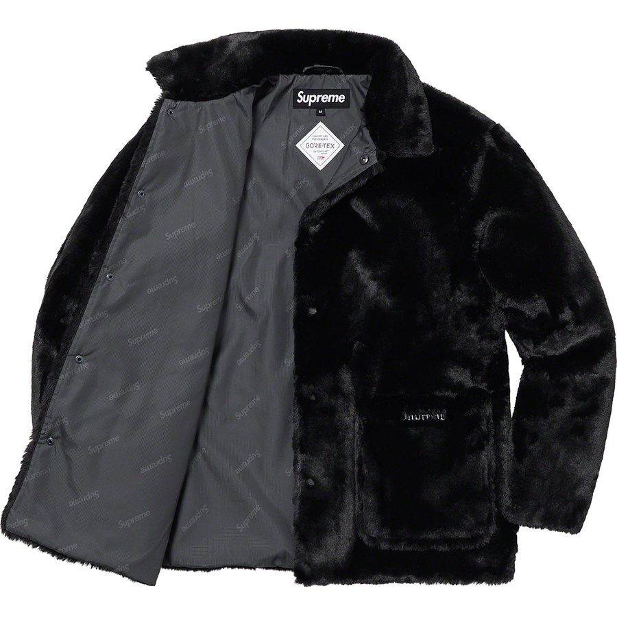Supreme 2-Tone Faux Fur Shop Coat (FW21) - Black - $388