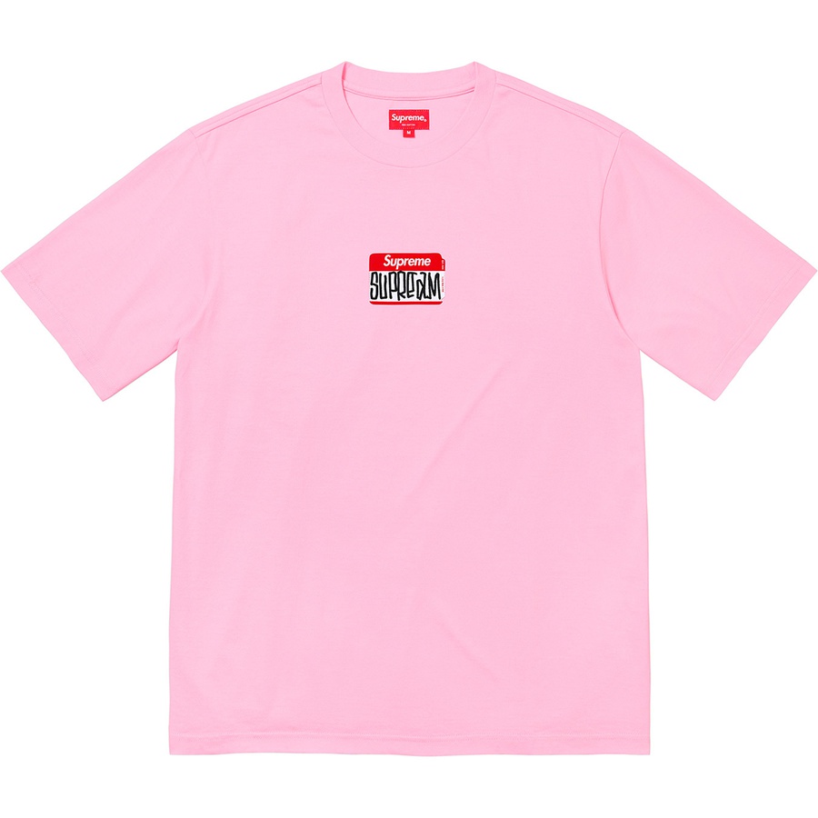 Supreme Gonz Nametag S S Top (FW21) - Pink - $68