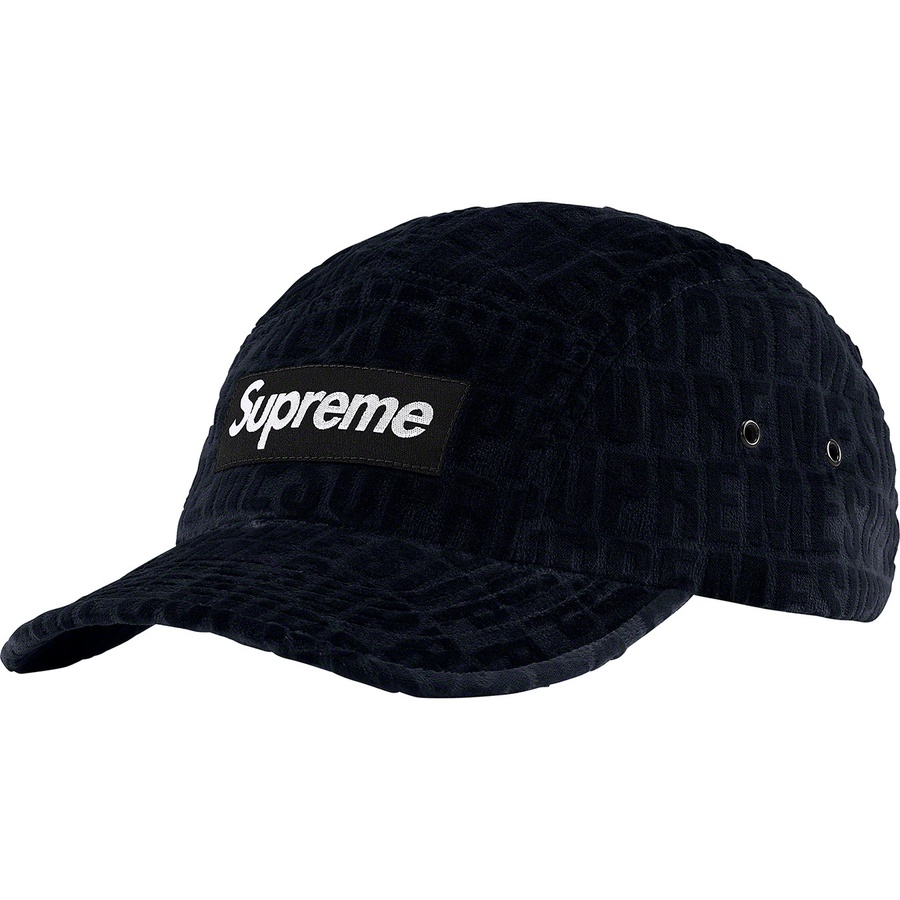 Supreme Velvet Pattern Camp Cap (FW21) - Black - $58