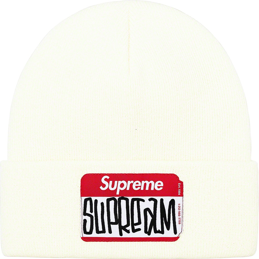 Supreme Gonz Nametag Beanie (FW21) - Natural - $38