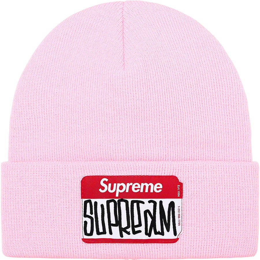 Supreme Gonz Nametag Beanie (FW21) - Pink - $38