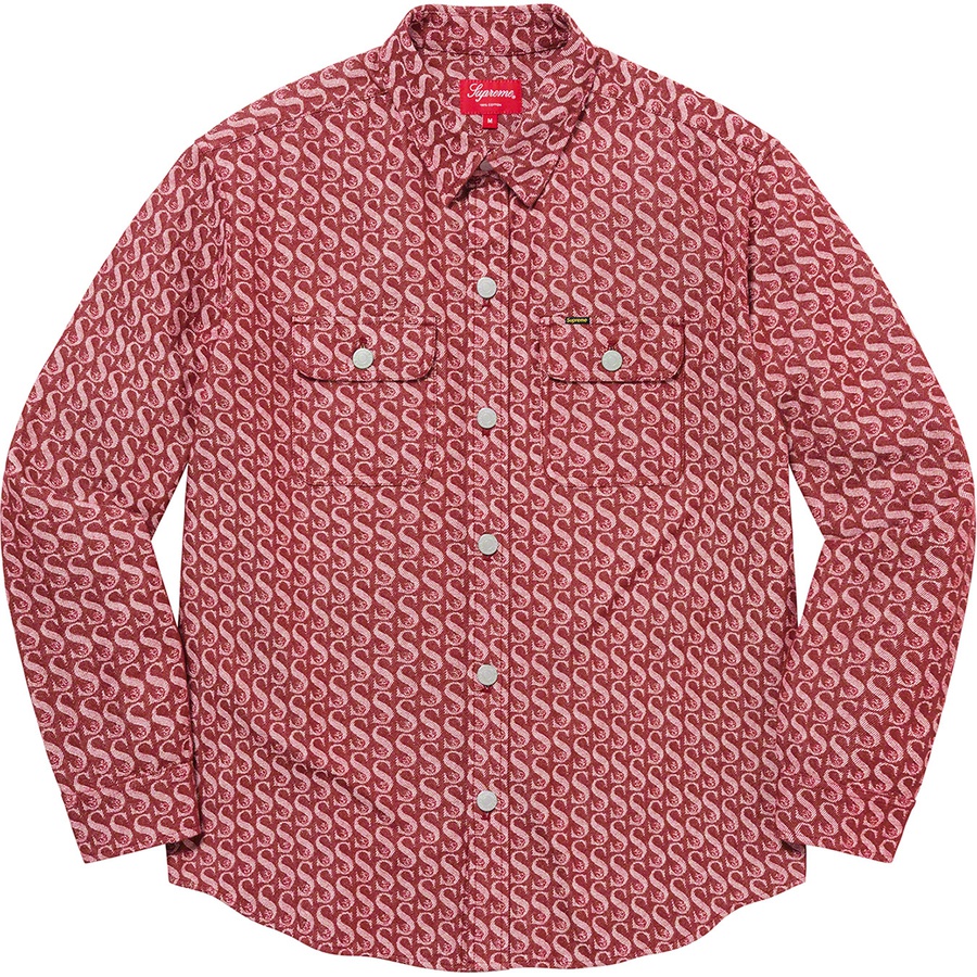 Supreme Monogram Denim Shirt (FW21) - Red - $148