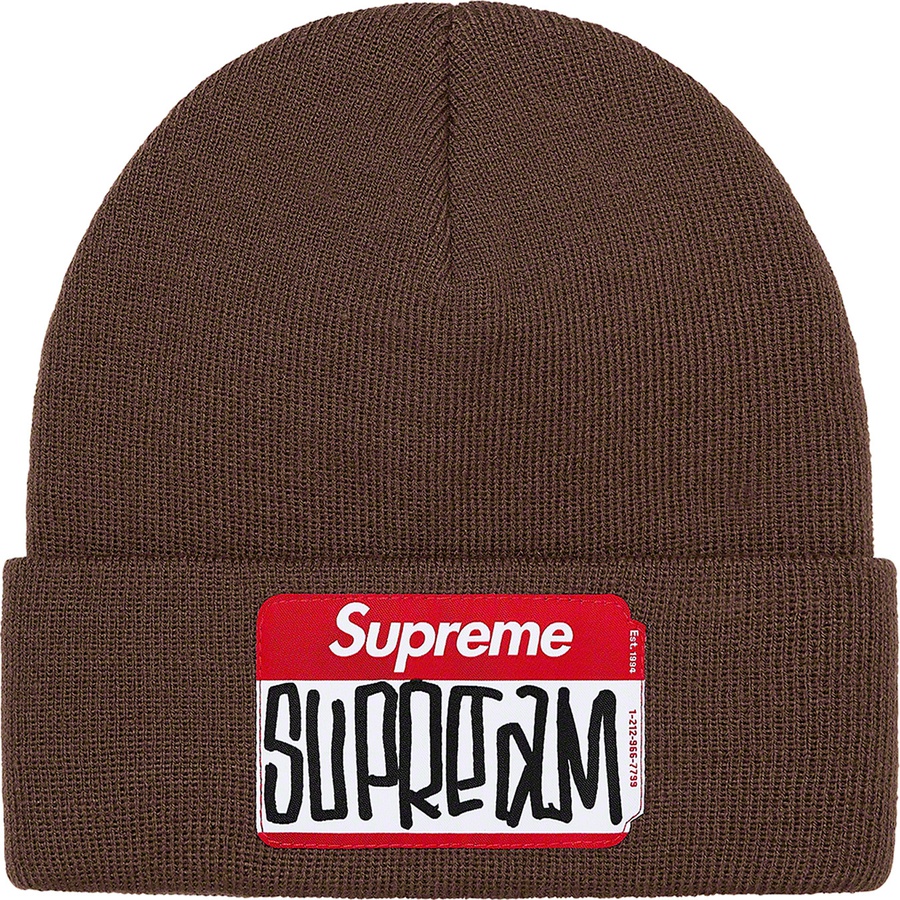 Supreme Gonz Nametag Beanie (FW21) - Brown - $38