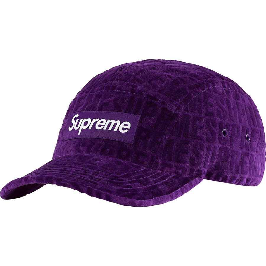 Supreme Velvet Pattern Camp Cap (FW21) - Purple - $58