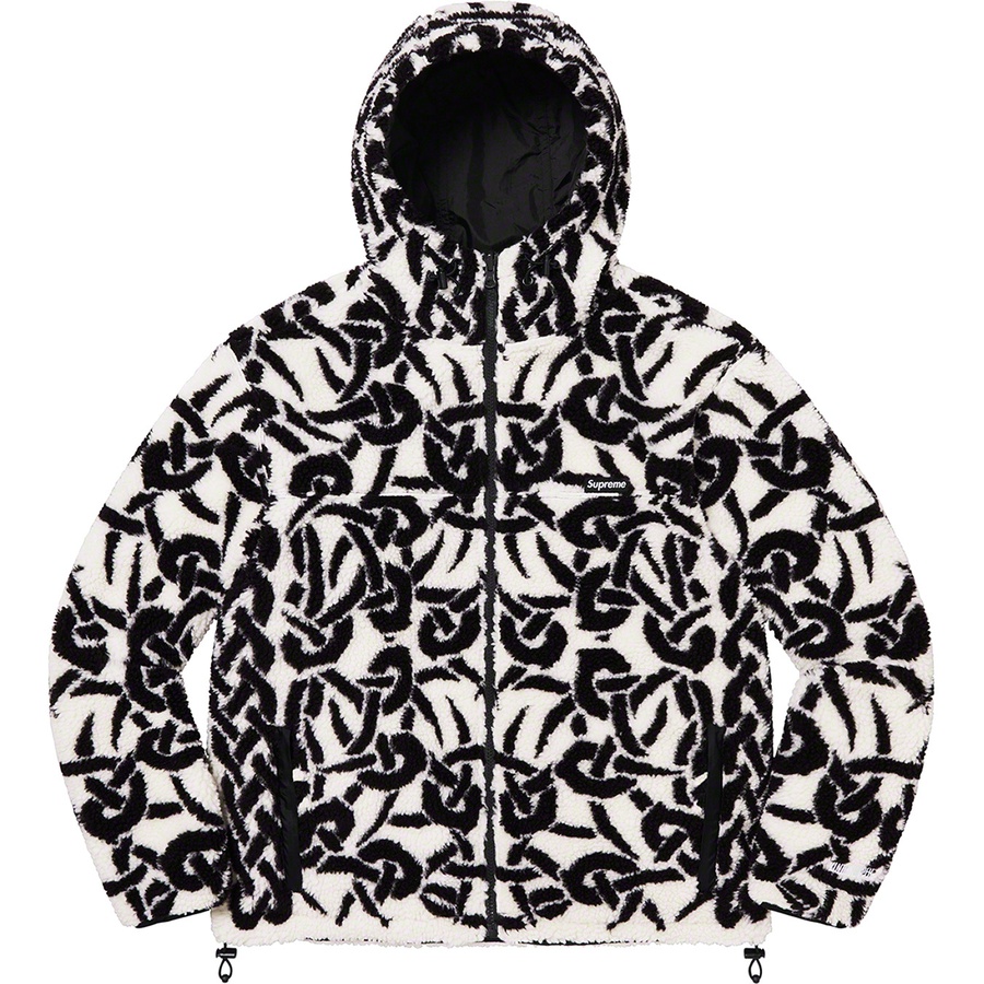 Supreme Celtic Knot Reversible WINDSTOPPER Fleece Hooded Jacket (FW21) - Stone - $238