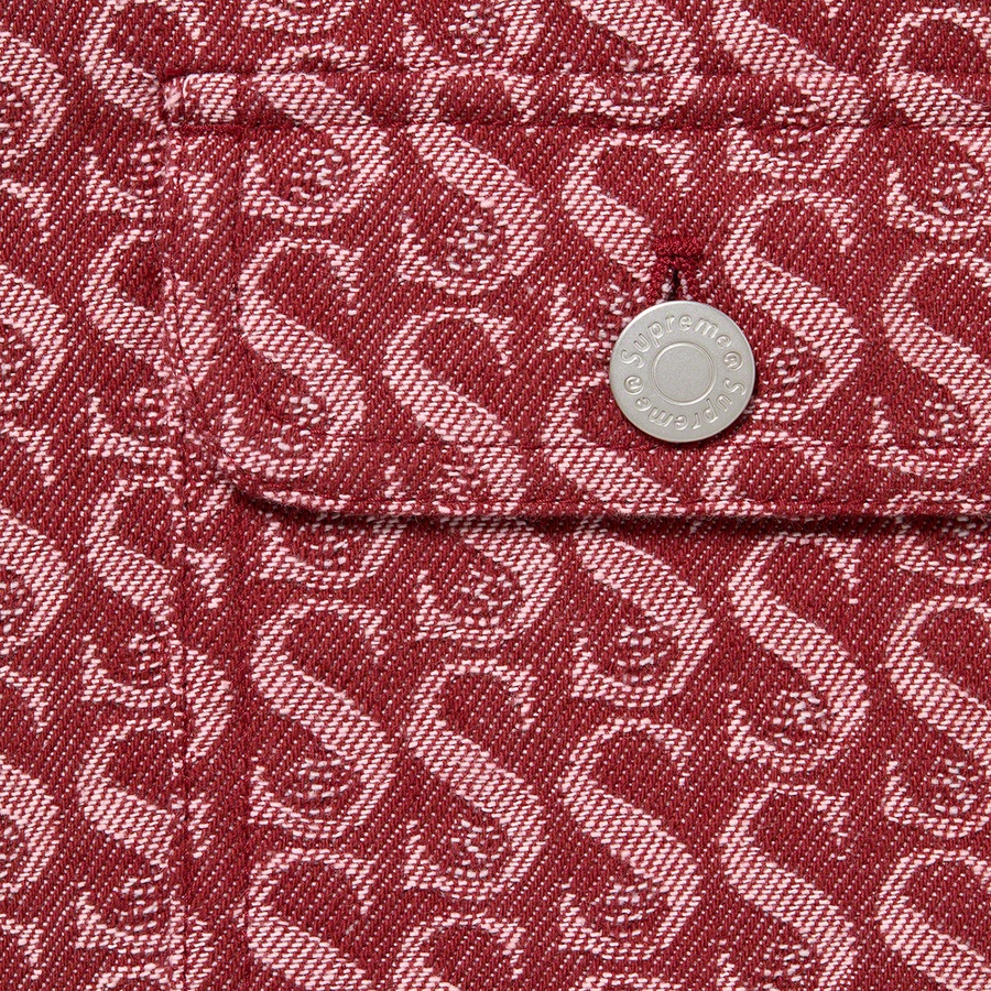 Supreme Monogram Denim Shirt (FW21) - Red - $148