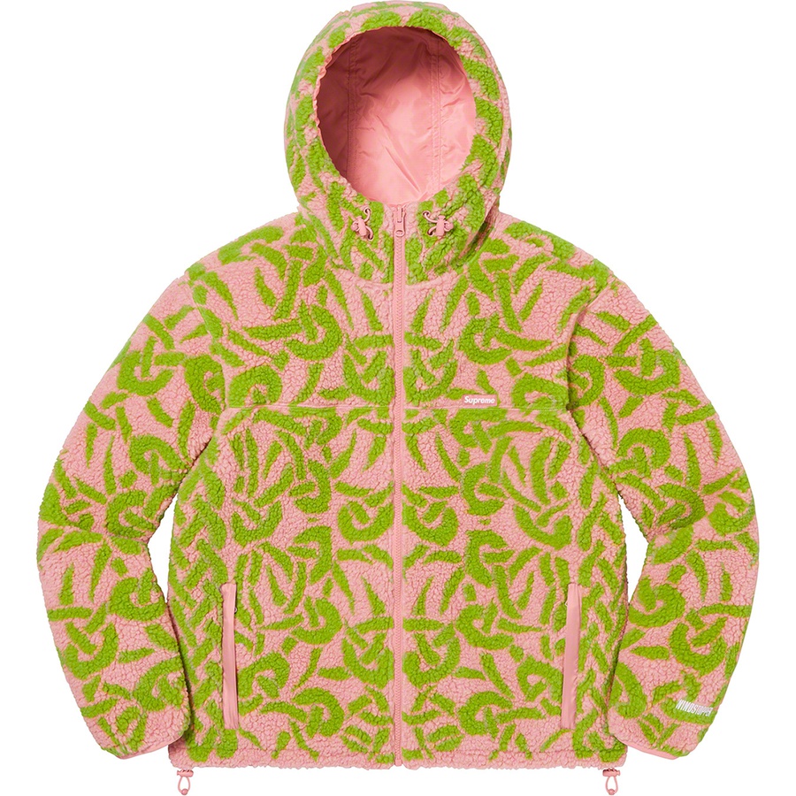 Supreme Celtic Knot Reversible WINDSTOPPER Fleece Hooded Jacket (FW21) - Dusty Pink - $238