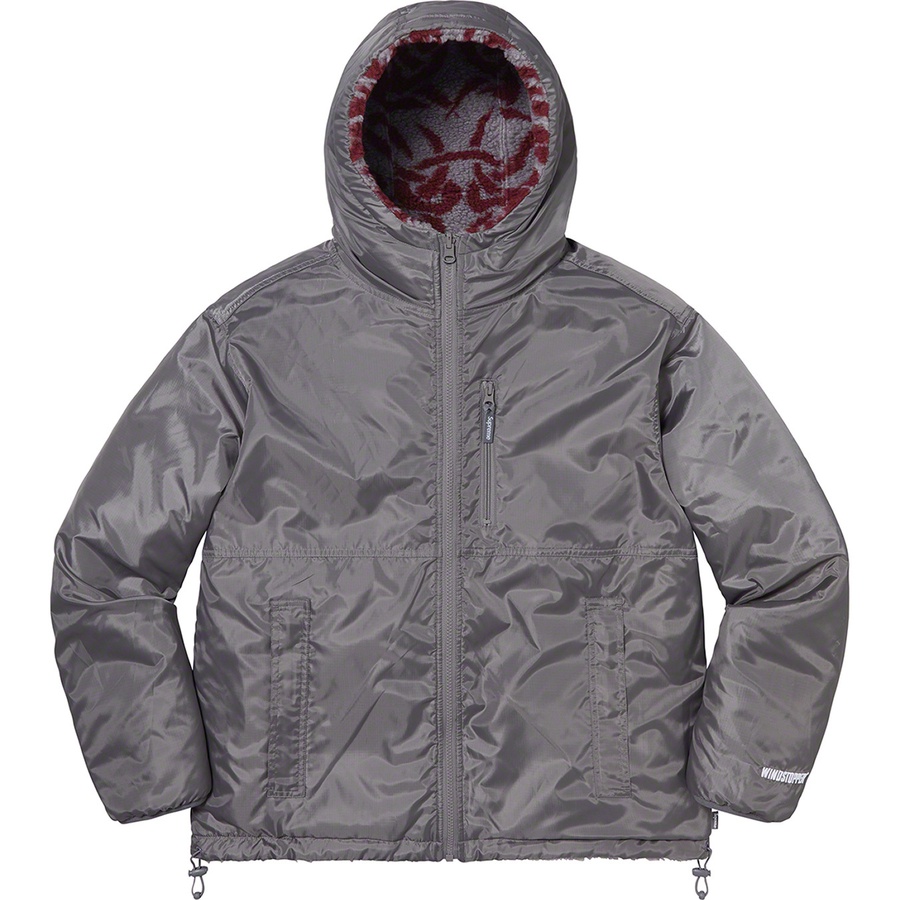 Supreme Celtic Knot Reversible WINDSTOPPER Fleece Hooded Jacket (FW21) - Grey - $238