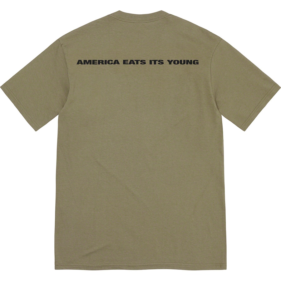 Supreme America Eats Its Young Tee (FW21) - Light Olive - $44