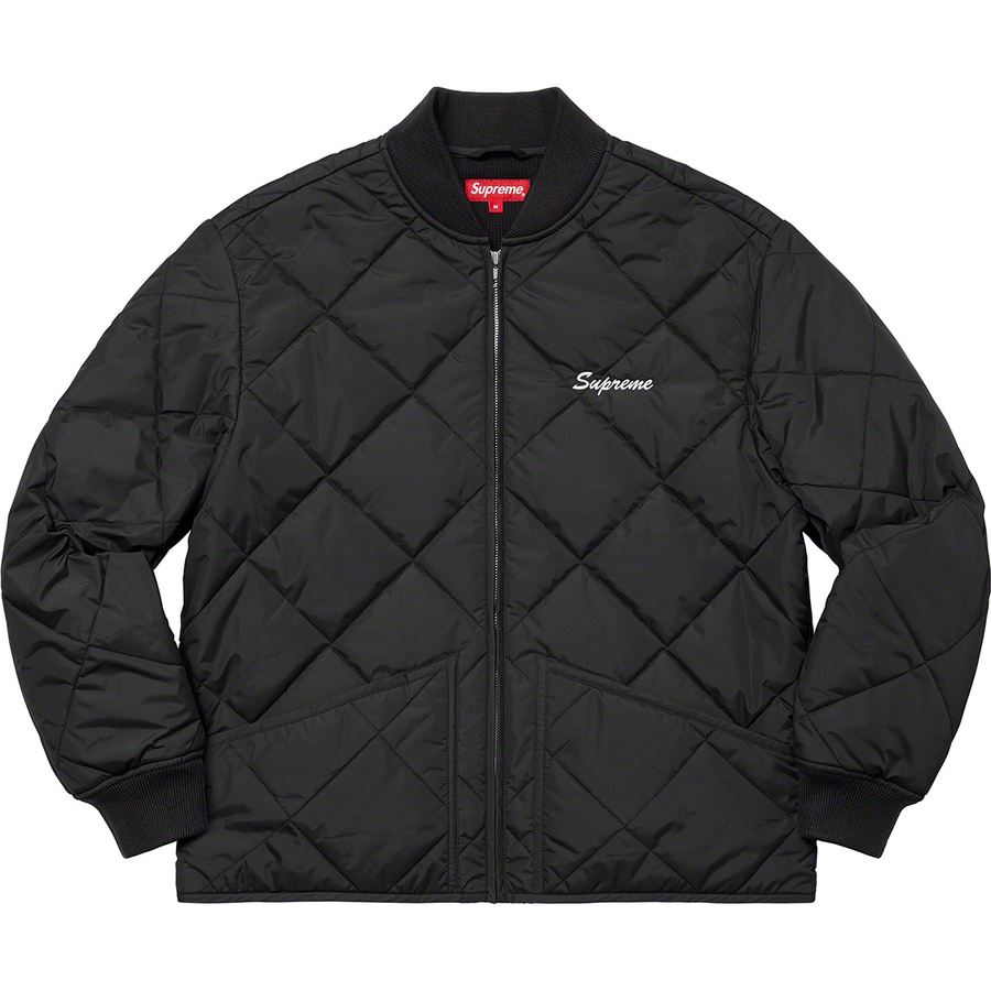 Supreme Quit Your Job Quilted Work Jacket (FW21) - Black - $198