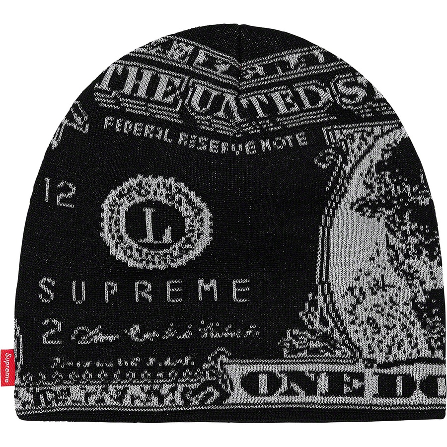 Supreme Dollar Beanie (FW21) - Black - $38