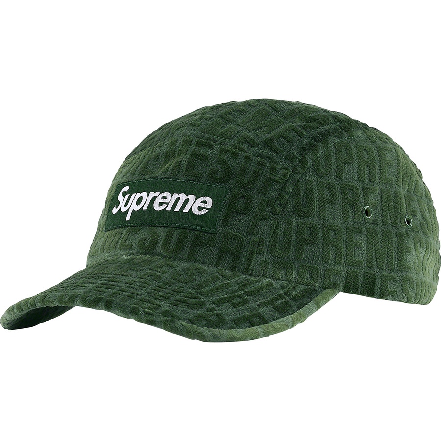 Supreme Velvet Pattern Camp Cap (FW21) - Olive - $58