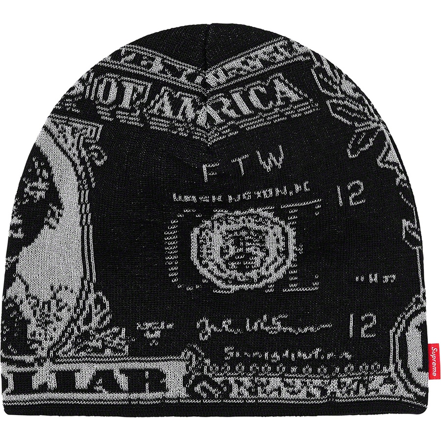 Supreme Dollar Beanie (FW21) - Black - $38