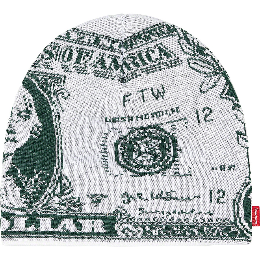 Supreme Dollar Beanie (FW21) - White - $38