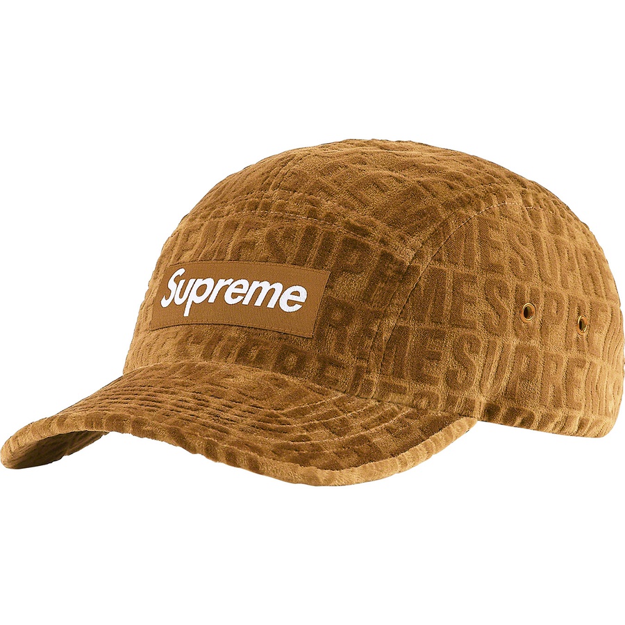 Supreme Velvet Pattern Camp Cap (FW21) - Brown - $58