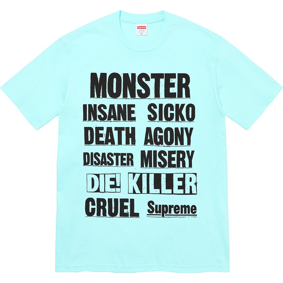 Supreme Monster Tee (FW21) - Turquoise - $38
