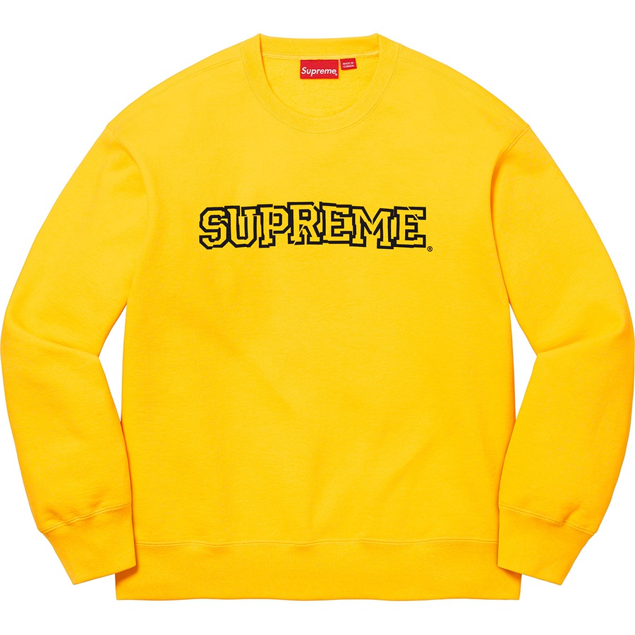 Supreme Shattered Logo Crewneck (FW21) - Yellow - $138
