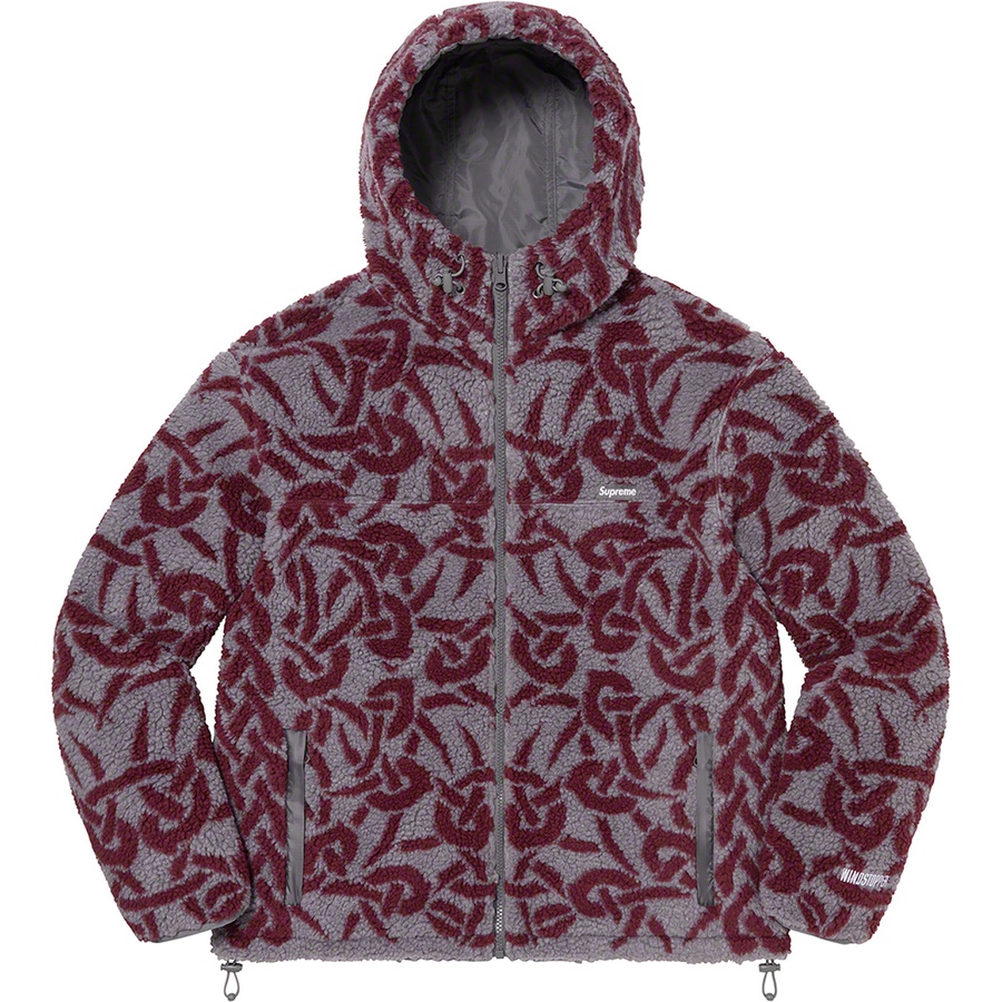 Supreme Celtic Knot Reversible WINDSTOPPER Fleece Hooded Jacket (FW21) - Grey - $238