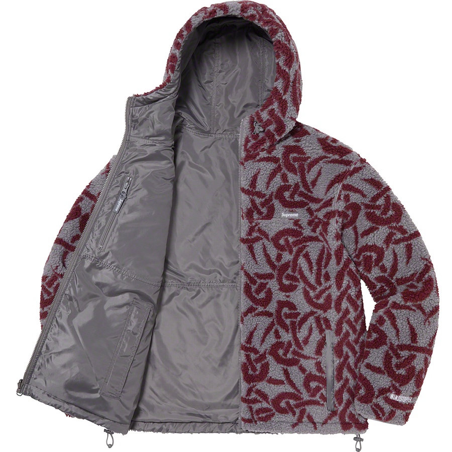 Supreme Celtic Knot Reversible WINDSTOPPER Fleece Hooded Jacket (FW21) - Grey - $238
