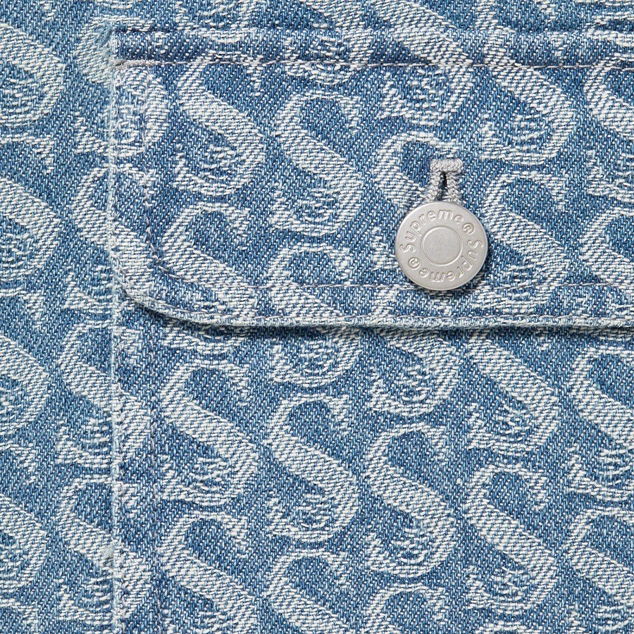 Supreme Monogram Denim Shirt (FW21) - Blue - $148