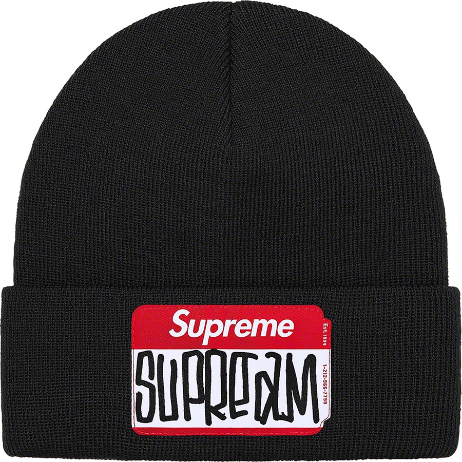 Supreme Gonz Nametag Beanie (FW21) - Black - $38