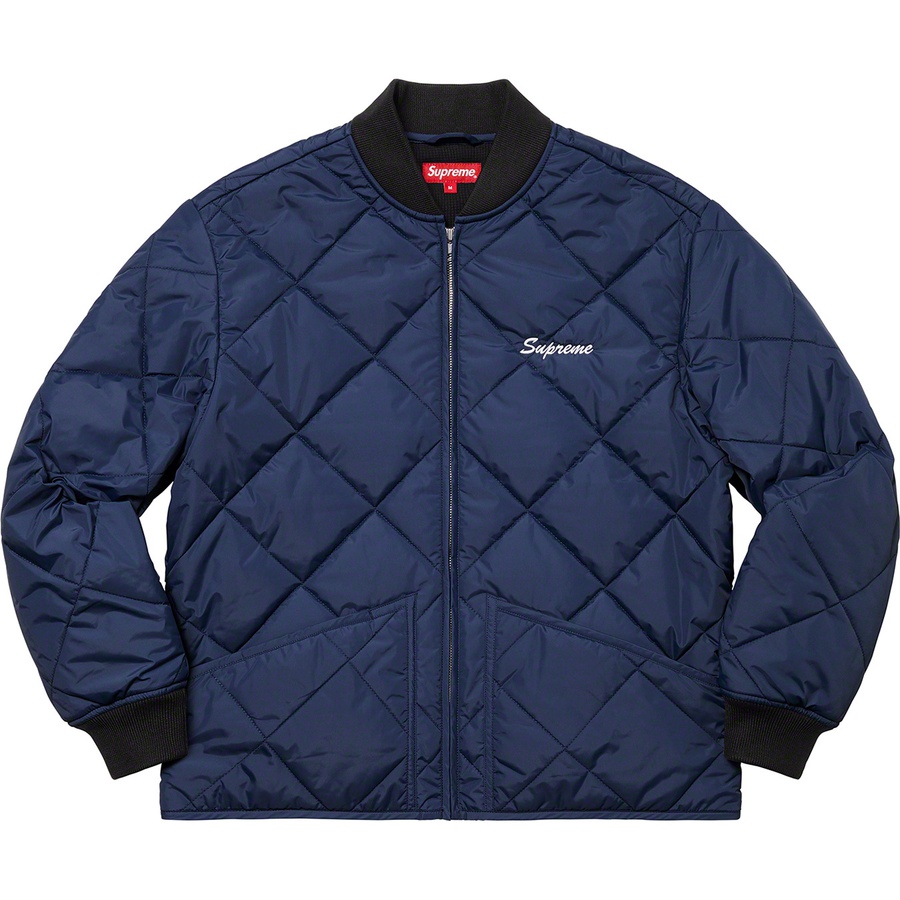 Supreme Quit Your Job Quilted Work Jacket (FW21) - Blue - $198