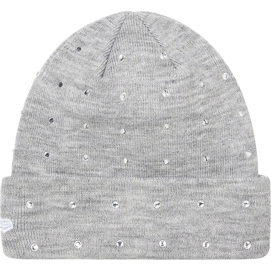 Supreme New Era Rhinestone Beanie (FW21) - Heather Grey - $48
