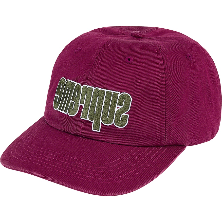 Supreme Reverse Logo 6-Panel (FW21) - Burgundy - $48