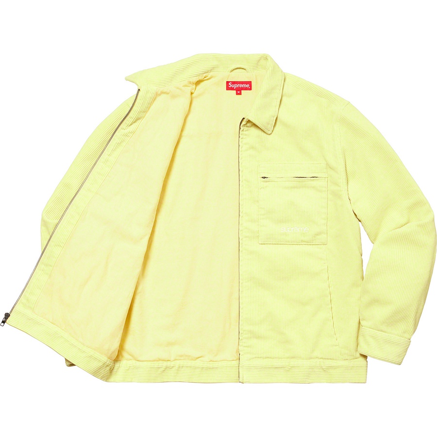 Supreme Corduroy Zip Jacket (FW21) - Pale Yellow - $178
