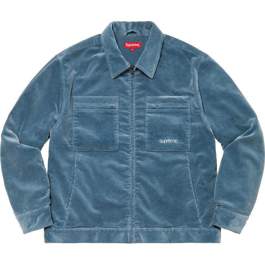 Supreme Corduroy Zip Jacket (FW21) - Blue - $178