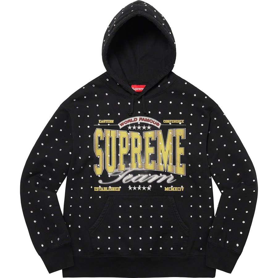 Supreme Rhinestone Hooded Sweatshirt (FW21) - Black - $168