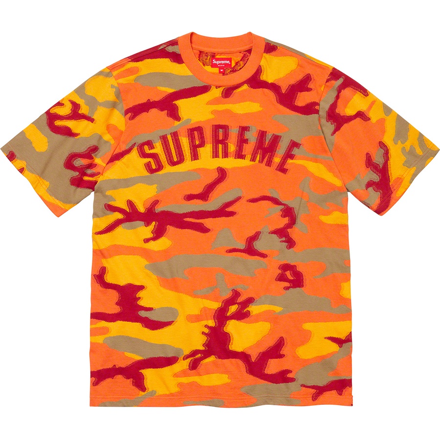 Supreme Intarsia Camo S S Top (FW21) - Orange Camo - $88