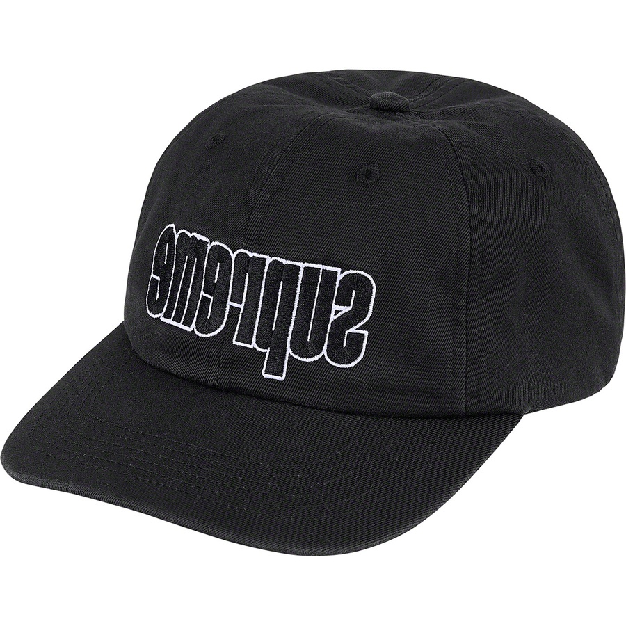 Supreme Reverse Logo 6-Panel (FW21) - Black - $48