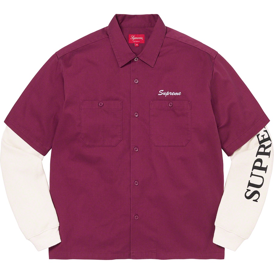 Supreme Thermal Work Shirt (FW21) - Dusty Maroon - $128