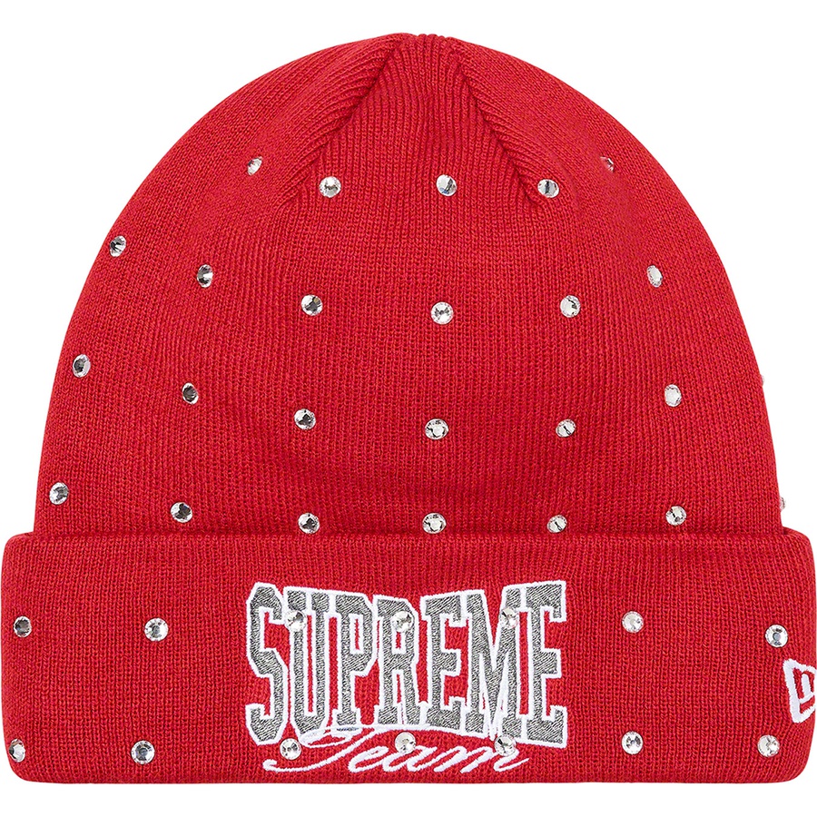 Supreme New Era Rhinestone Beanie (FW21) - Burnt Red - $48
