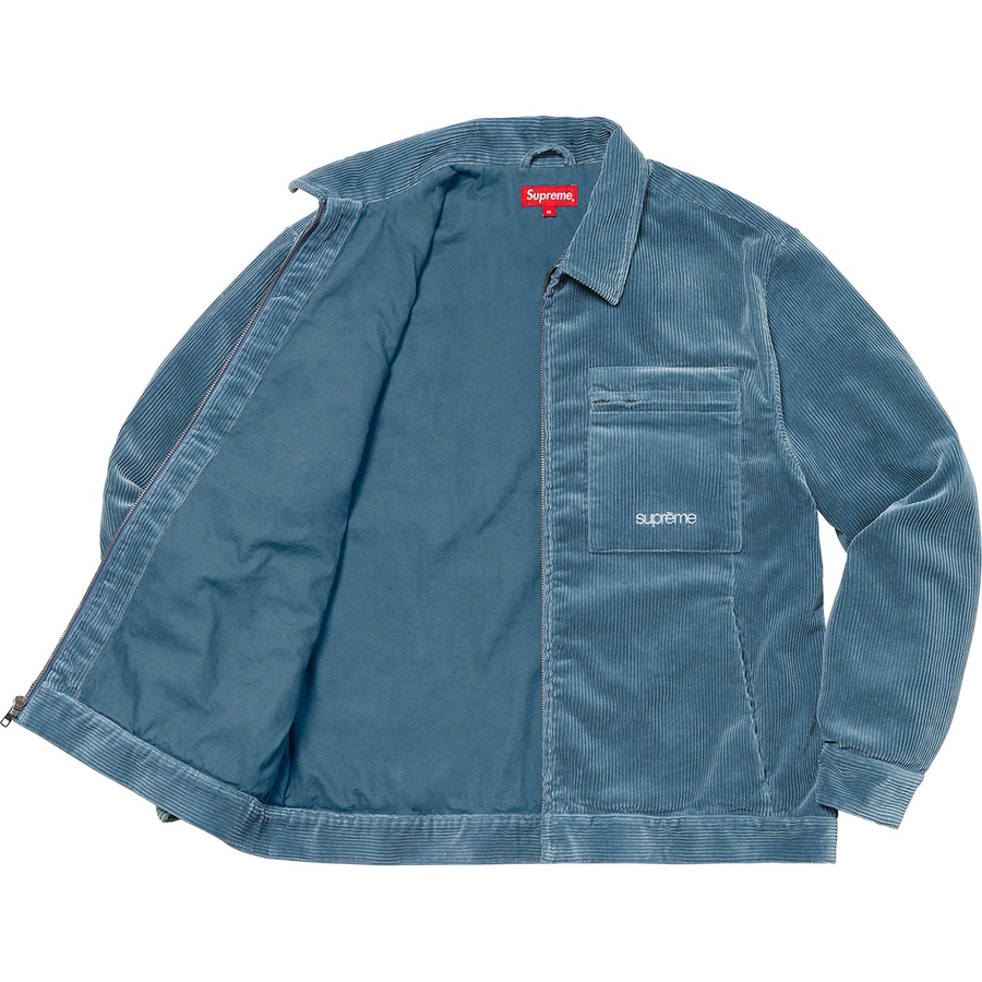 Supreme Corduroy Zip Jacket (FW21) - Blue - $178