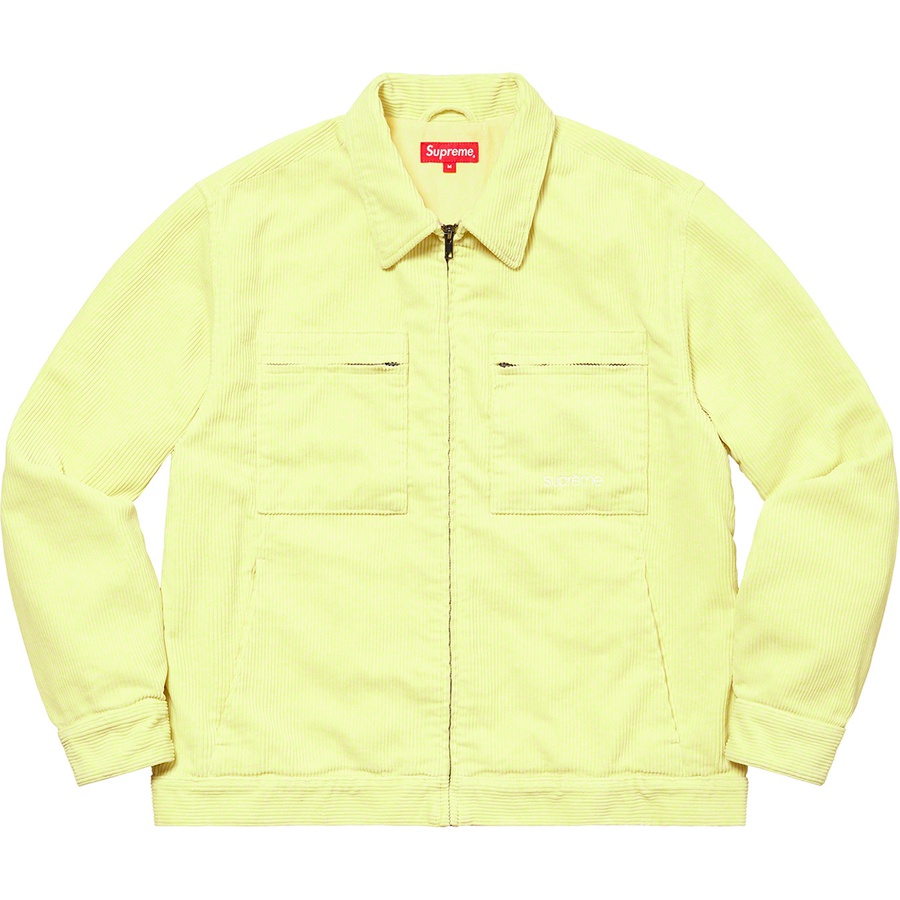 Supreme Corduroy Zip Jacket (FW21) - Pale Yellow - $178