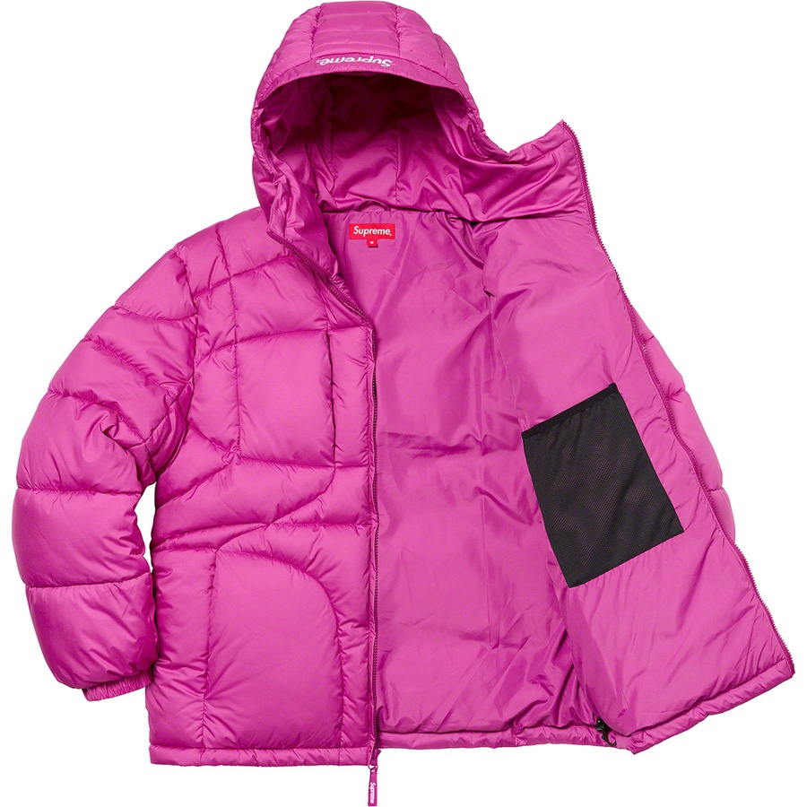 Supreme Warp Hooded Puffy Jacket (FW21) - Fuchsia - $298