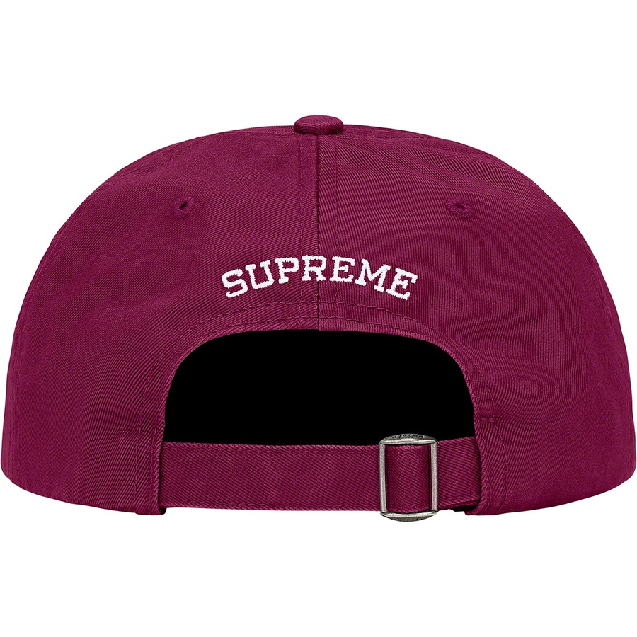 Supreme Reverse Logo 6-Panel (FW21) - Burgundy - $48