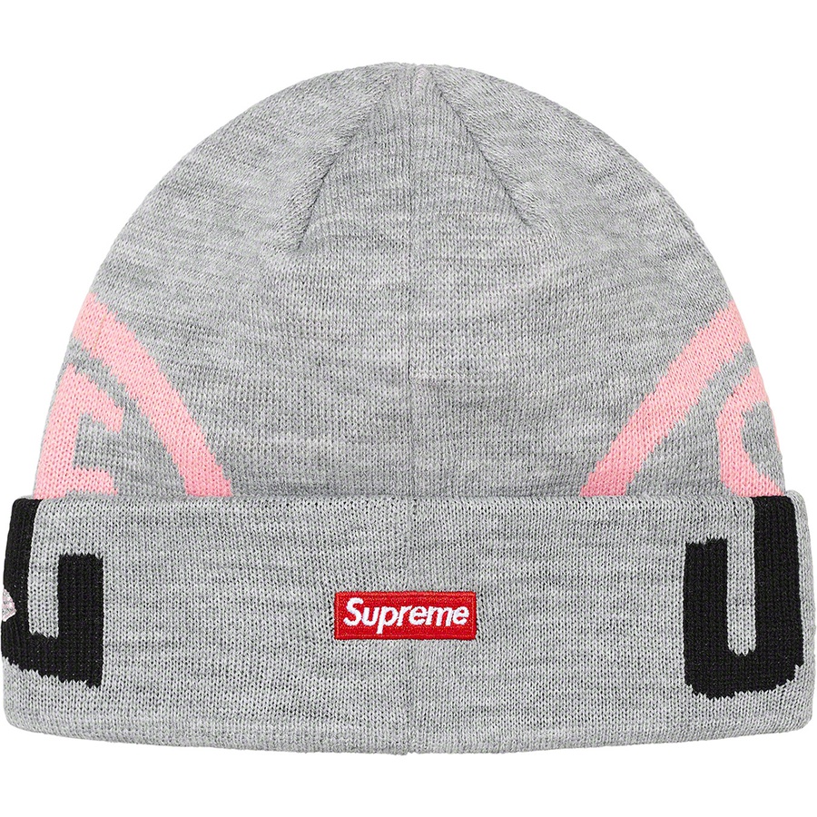 Supreme New Era 2-Tone Logo Beanie (FW21) - Heather Grey - $38