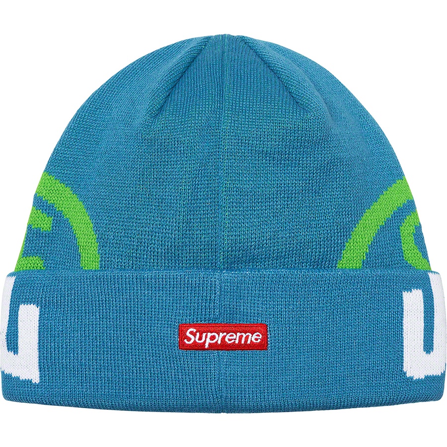Supreme New Era 2-Tone Logo Beanie (FW21) - Teal - $38