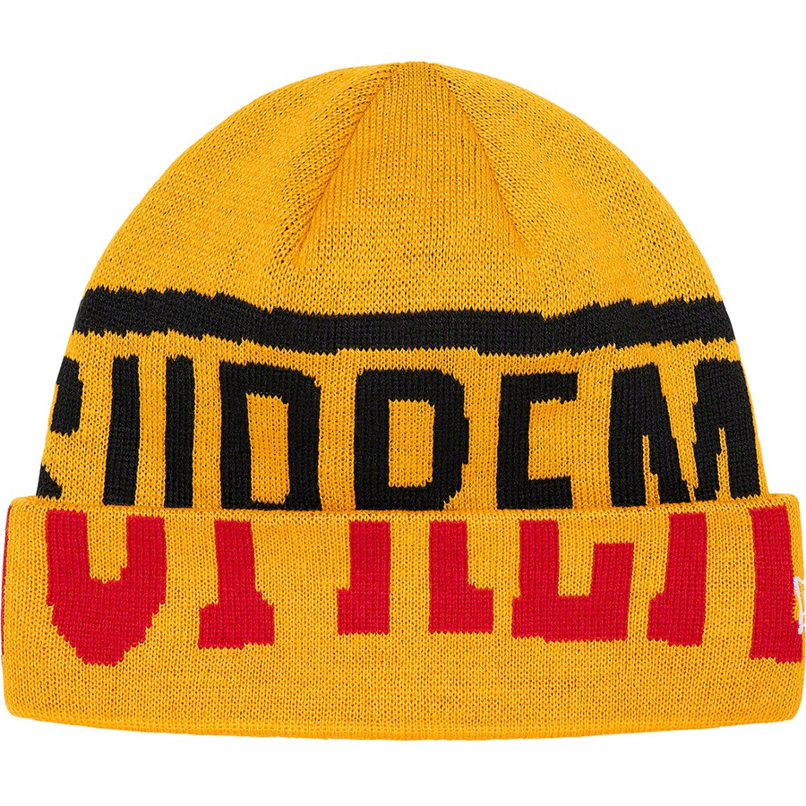 Supreme New Era 2-Tone Logo Beanie (FW21) - Yellow - $38
