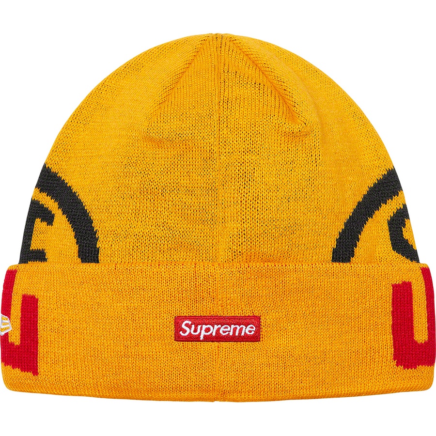 Supreme New Era 2-Tone Logo Beanie (FW21) - Yellow - $38