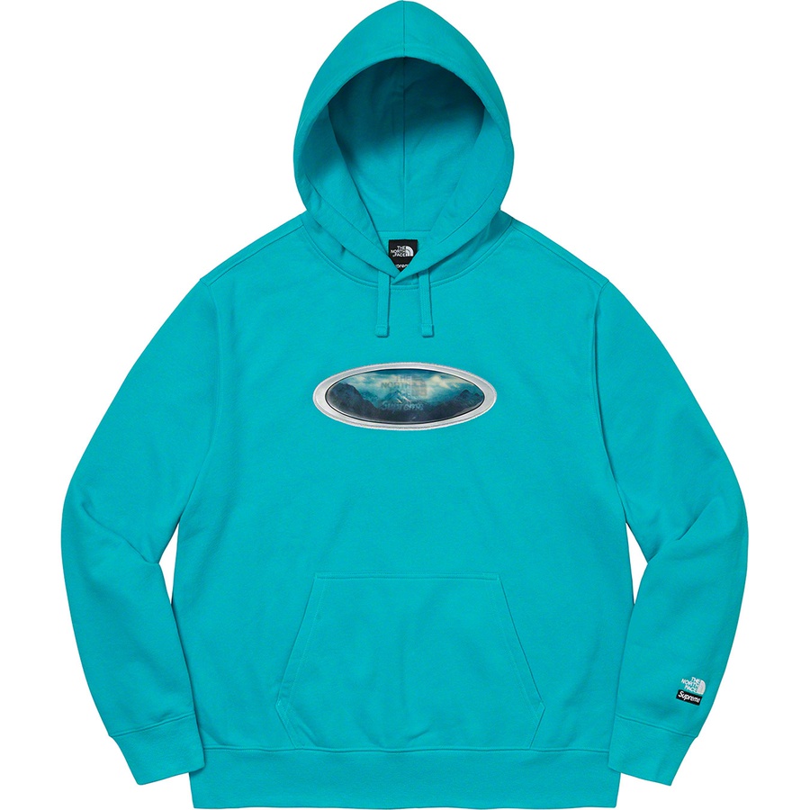 Supreme Supreme The North Face Lenticular Mountains Hooded Sweatshirt (FW21) - Teal - $148