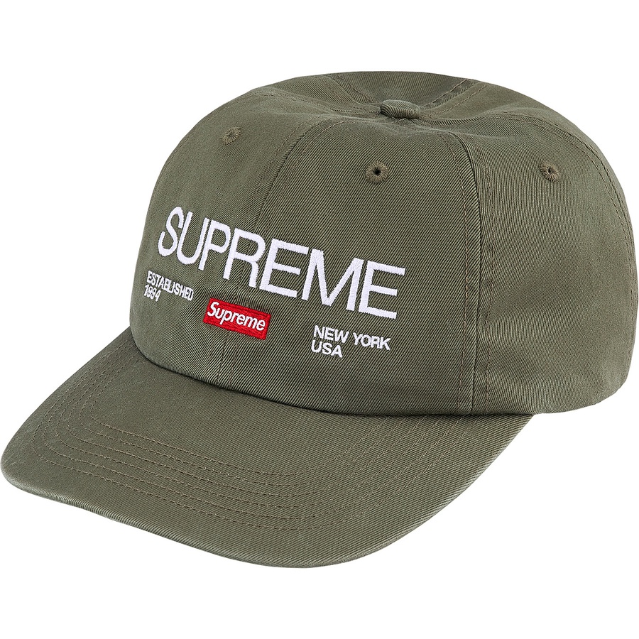 Supreme Est. 1994 6-Panel (FW21) - Olive - $48
