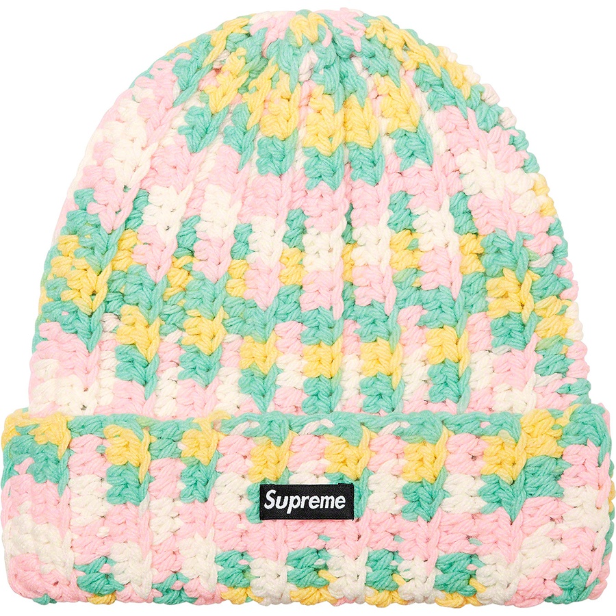 Supreme Crochet Beanie (FW21) - Yellow - $38